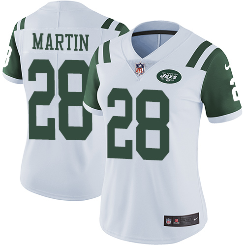 Nike Jets #28 Curtis Martin White Women's Stitched NFL Vapor Untouchable Limited Jersey - Click Image to Close